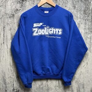 Vintage 90s Phoenix Zoo Lights Adult Size Medium Sweatshirt Blue Crewneck